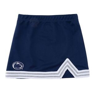 NWT ZooZatz Navy Youth Cheer Skirt Penn State Striped Woven Lurex Hem Sz L